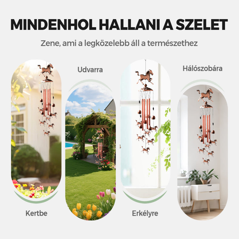 Tiszta kézzel készített réz ló szélharangok
