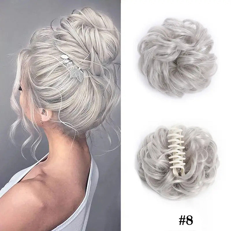 2025🌹Rózsa nyaklánc ingyen✨Claw Clip paróka a természetes haj Bun számára👩🦱