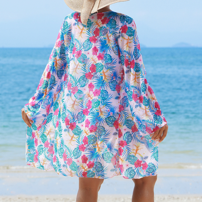 🌼👙 Női divatos, szexi, nyomtatott fürdőruha 3 darabos szett