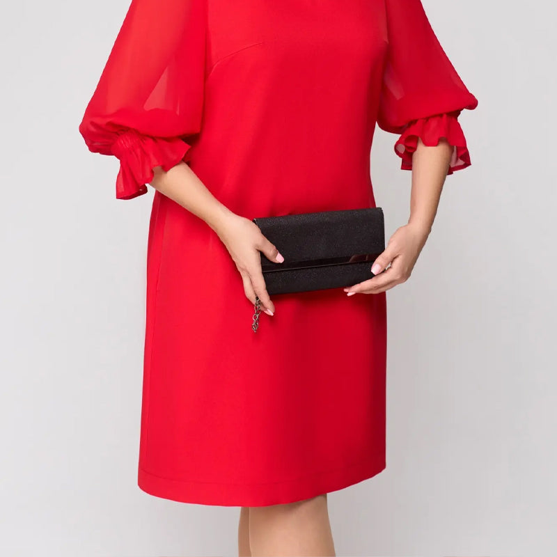👗 elegáns egyszínű hajtókás ruha