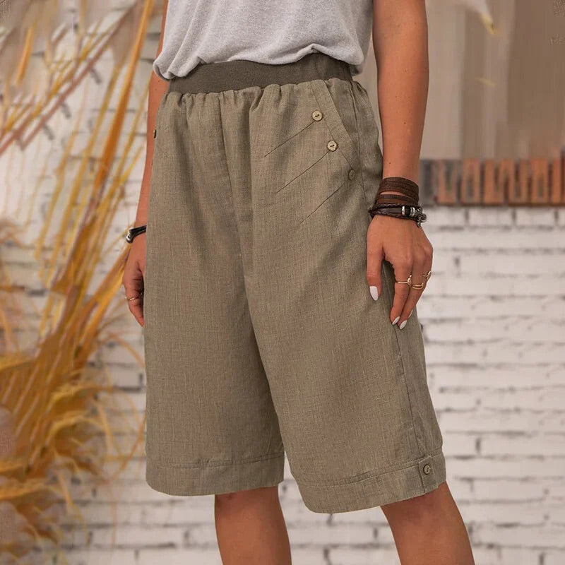【S-4XL】🏖️Flapped nyári rövidnadrág zsebekkel nők számára