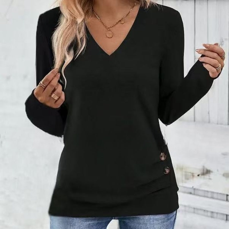 đ (S-2XL) đș NĆi ElegĂĄns V-KivĂĄgĂĄsĂș KarcsĂșsĂtott FelsĆ