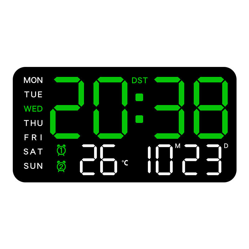 🔥⏰ Extra Nagy LED Digitális Falióra | Dátum, Hőmérséklet, 4 Alvási Időzítő - Modern Kialakítás, Távoli Irányítás, 12/24h Formátum 🏡✨