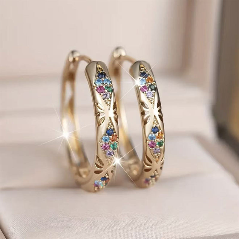 💎 Cirkóniás Karika Fülbevaló – Üreges & Csillogó | Elegáns Ékszer Mindennapi & Különleges Alkalmakra – Könnyű & Kényelmes ⭕✨