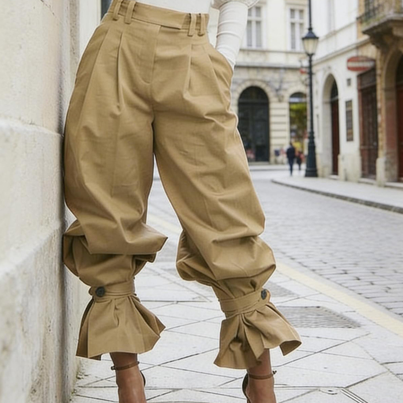 ⏳ Korlátozott ideig 40% kedvezmény! Női redőzött lámpás nadrág fodros mandzsettával – csinos, kényelmes, nyári kedvenc! 👖 Platás utánvéttel!