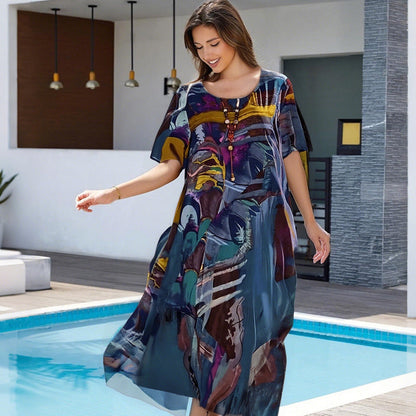 👗S-4XL🌴 Könnyű Szellős Trópusi Ruha | Női Divatos Nyári Szett Nyaralásra ✨