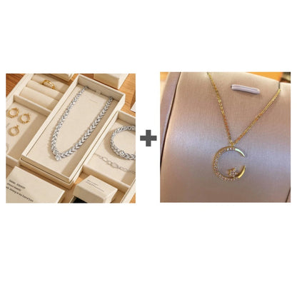 🍃 Levélmintás Ékszerszett – Nyaklánc + Karkötő | Természetes Elegancia – Tökéletes Mindennapi Viseletre & Ajándékba ✨💚