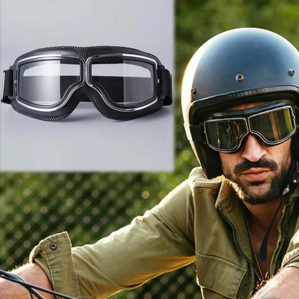 🕶️ Vintage sisakszemüveg – motoros szemüveg, retro design, UV-védelem! 🏍️ Platás utánvéttel!