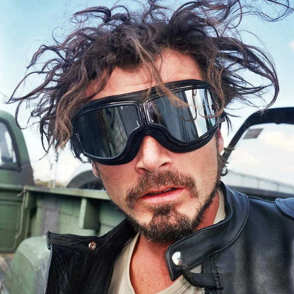 🕶️ Vintage sisakszemüveg – motoros szemüveg, retro design, UV-védelem! 🏍️ Platás utánvéttel!