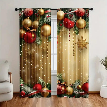 🎄🎅 Karácsonyi ablakfüggöny 2 részes szett lakberendezéshez 🏡🎁