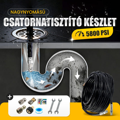 Professzionális Csőtisztító Készlet | Dugattyús Rendszer, Erős Nyomás - Hatékony Megoldás Eltömődött Csövek, Lefolyók Problémáira