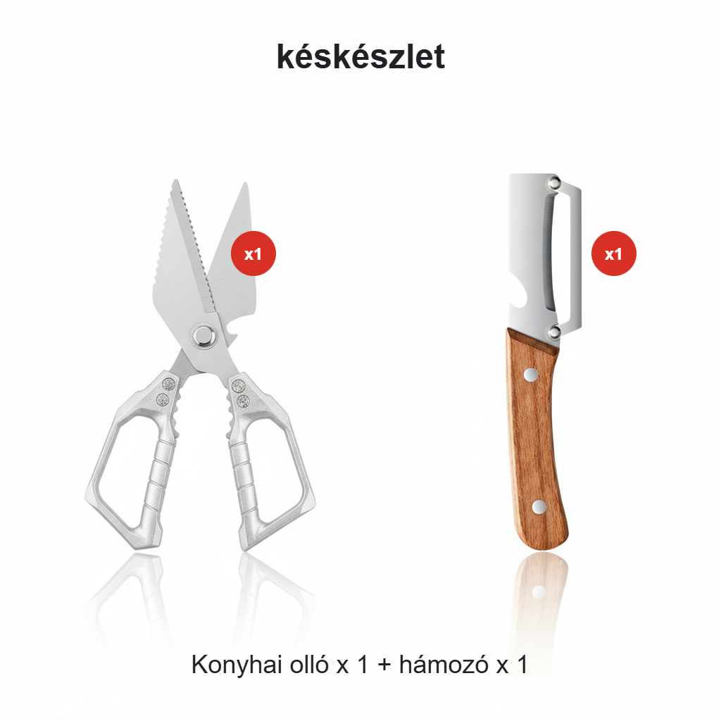 🔥 PROFESSZIONÁLIS TÖBBCÉLÚ KONYHAI OLLÓ | Erős, Rozsdamentes Acél – Hús, Csont, Zöldség Vágásához | Könnyű Használat, Tartós 👨‍🍳✂️