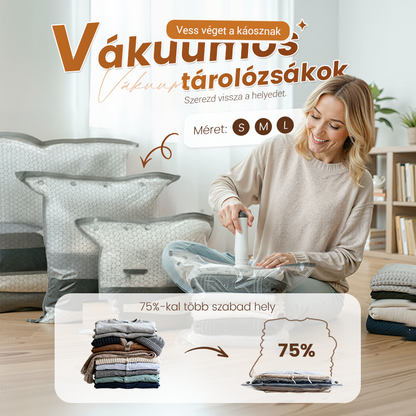 ✅ Legnépszerűbb Vákuumtároló Készlet: Páratlanító, Gombamentesítő, Több Méret | Kézi Szivattyú Utazáshoz & Otthonra