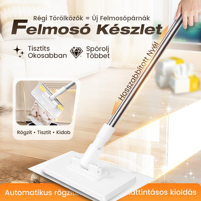 ⚡ Poroló seprű 4 mosható kendővel – szárazon és nedvesen is, nem hagy csíkot! 🏠✨ Platás utánvéttel!