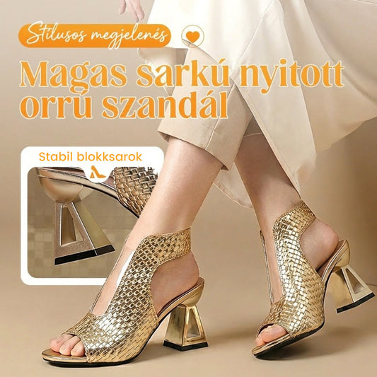 ✨ Kényelmes és stabil magas sarkú cipők | Elegáns, nyitott orrú női szandálok nyári partikra 👡💕