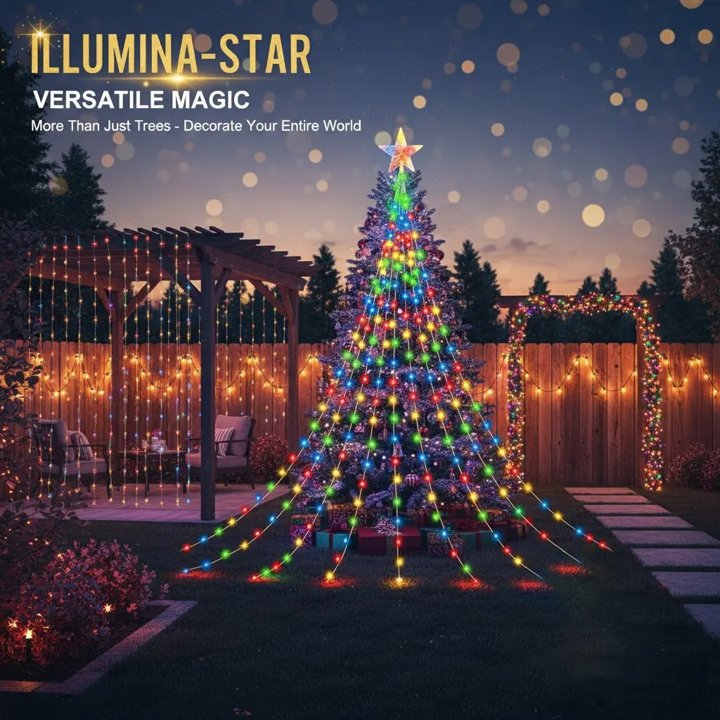 🎁Korai karácsonyi akció 50% kedvezménnyel🎄Csillagfényű kaszkád karácsonyfa égők