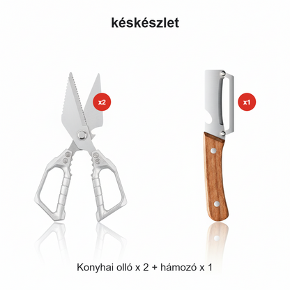 🔥 PROFESSZIONÁLIS TÖBBCÉLÚ KONYHAI OLLÓ | Erős, Rozsdamentes Acél – Hús, Csont, Zöldség Vágásához | Könnyű Használat, Tartós 👨‍🍳✂️