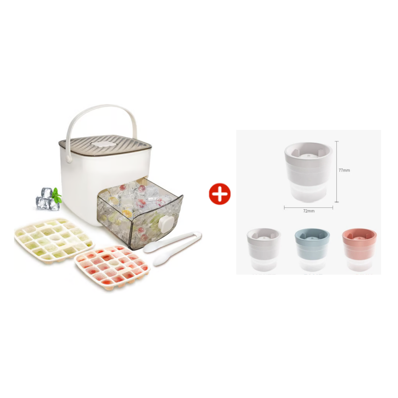 🧊 Hordozható Jégkocka Szilikon – Fedővel & Dobozzal | Praktikus Tároló🥂✨