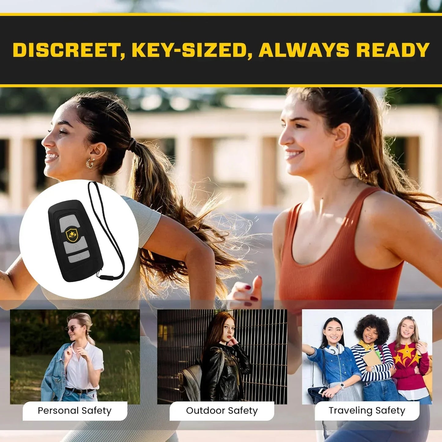 🔥 ⚡️VOLTIC V77 3-in-1 Önvédelmi Autós Kulcstartó - Sokkoló, Zseblámpa, Biztonsági Riasztó