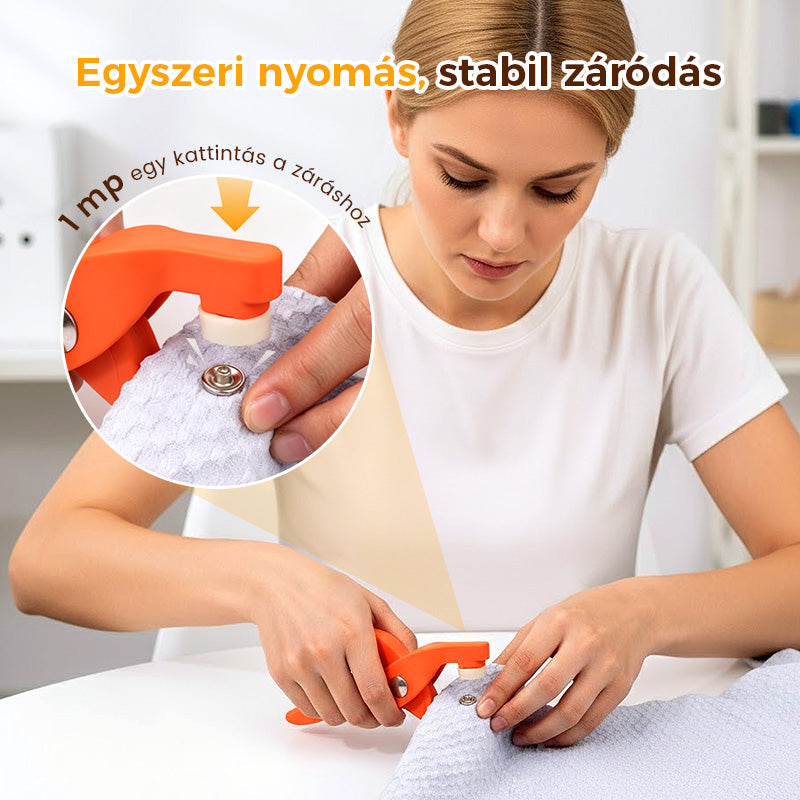 Pillanatok Alatt Kész! Gyorszáros Fogó Fém Nyomógombokkal - Könnyű Beszerelés, Erős Rögzítés Bőrre és Textilre