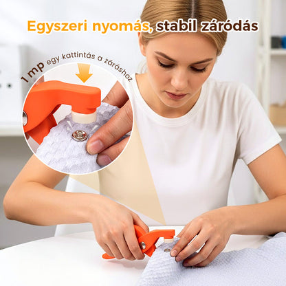 Pillanatok Alatt Kész! Gyorszáros Fogó Fém Nyomógombokkal - Könnyű Beszerelés, Erős Rögzítés Bőrre és Textilre