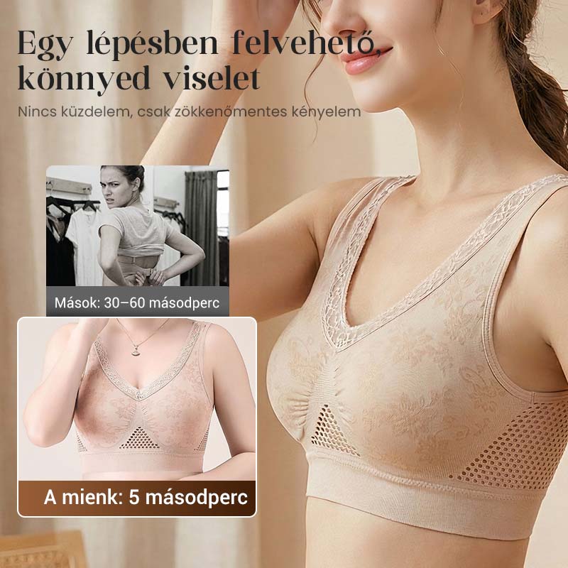 ☁️ Szabadság és kényelem: vezeték nélküli, légáteresztő melltartó – mintha nem is viselnéd! 🌬️ Egész napos kényelem, természetes tartás. Utánvéttel!