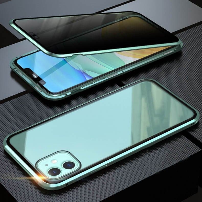 ⚜️ Prémium Mágneses iPhone Tok | Fém Keret + Magánügyi Üveg - Karcálló, Sokszínű, Katonai Minősítésű Védelmet Nyújt 🌟