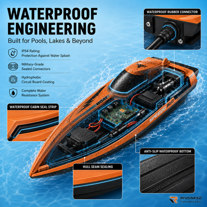 🚤 Kétmotoros, nagy sebességű távirányítású hajó – óriási sebesség, élethű kialakítás, vízi versenyzés otthon! 💨 Platás utánvéttel!
