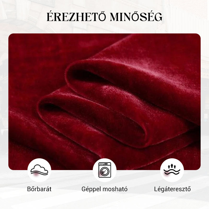 Divatos női bársony strasszos felső és nadrág szett - A legújabb trendek megtestesítője!