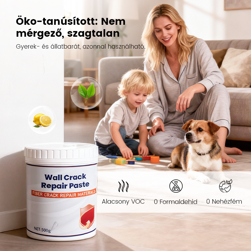 🌿💪 **Faljavítási paszta:** 100%-ban elasztikus, repedésálló, nedvességálló faljavító paszta ✅