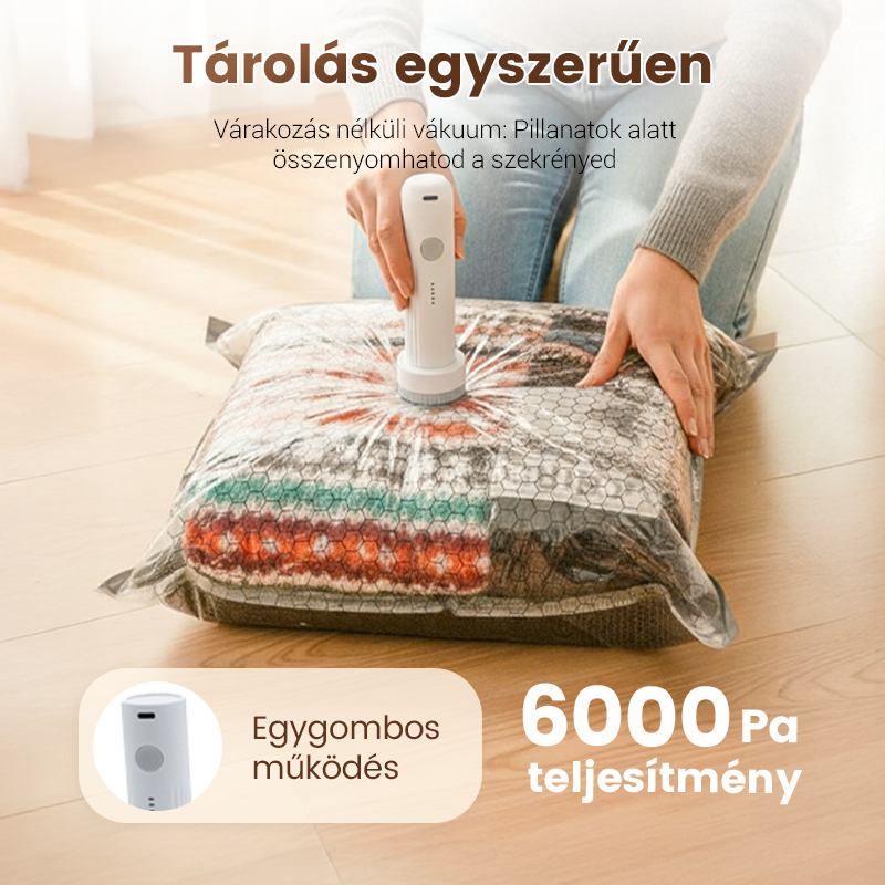 ✅ Legnépszerűbb Vákuumtároló Készlet: Páratlanító, Gombamentesítő, Több Méret | Kézi Szivattyú Utazáshoz & Otthonra