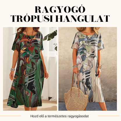 👗S-4XL🌴 Könnyű Szellős Trópusi Ruha | Női Divatos Nyári Szett Nyaralásra ✨