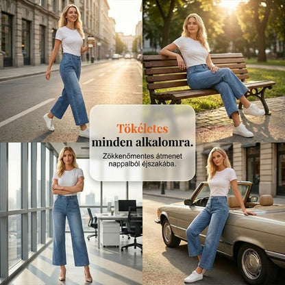 👖 Női magas derekú, rövidített hordó farmernadrág – kényelmes, trendi, tökéletes nyári viseletre! ✨ Platás utánvéttel!