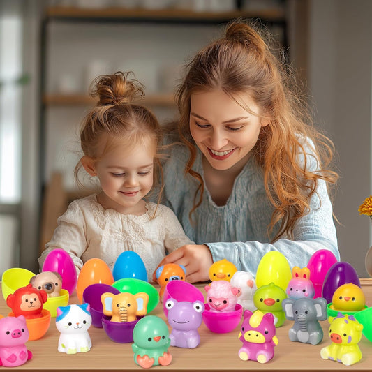 Lassan Kelő Squishy Játék Húsvétra | 12/24 DB Előretöltött Tojás - Kreatív Játék, Szenzoros Élmény Gyerekeknek