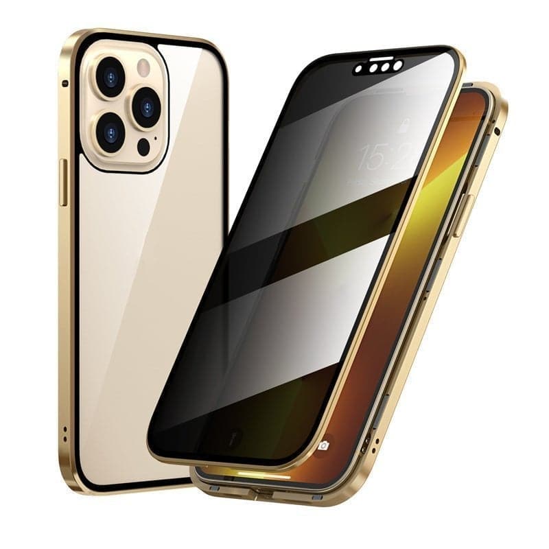 ⚜️ Prémium Mágneses iPhone Tok | Fém Keret + Magánügyi Üveg - Karcálló, Sokszínű, Katonai Minősítésű Védelmet Nyújt 🌟