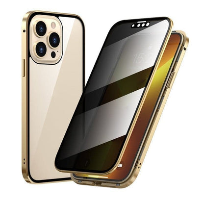 ⚜️ Prémium Mágneses iPhone Tok | Fém Keret + Magánügyi Üveg - Karcálló, Sokszínű, Katonai Minősítésű Védelmet Nyújt 🌟