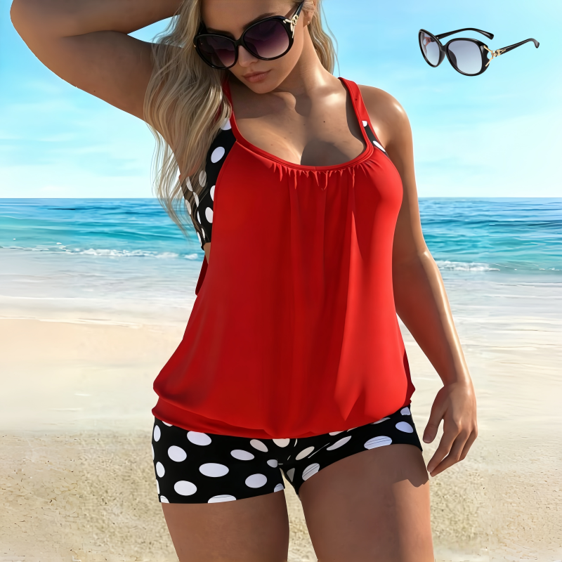 👙 S-3XL Női Pöttyös Kétrészes Fürdőruha | Divatos Bikini Szett – Kényelmes & Alakformáló Strand Divat 🏖️✨