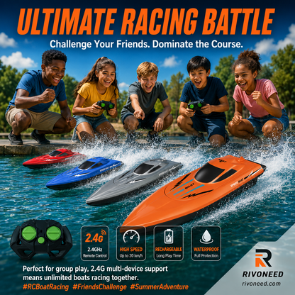 🚤 Kétmotoros, nagy sebességű távirányítású hajó – óriási sebesség, élethű kialakítás, vízi versenyzés otthon! 💨 Platás utánvéttel!