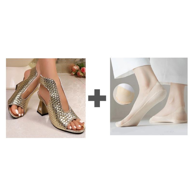 ✨ Kényelmes és stabil magas sarkú cipők | Elegáns, nyitott orrú női szandálok nyári partikra 👡💕