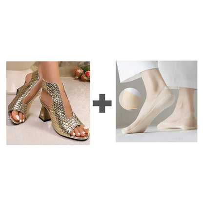 ✨ Kényelmes és stabil magas sarkú cipők | Elegáns, nyitott orrú női szandálok nyári partikra 👡💕