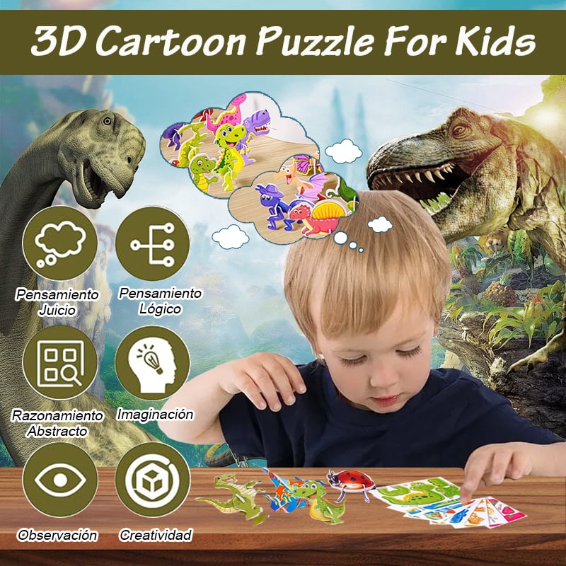 🎁 Oktatási 3D rajzfilm puzzle – tanulás játékosan, fejleszti a kreativitást és a logikát! 🧩✨ Utánvéttel!