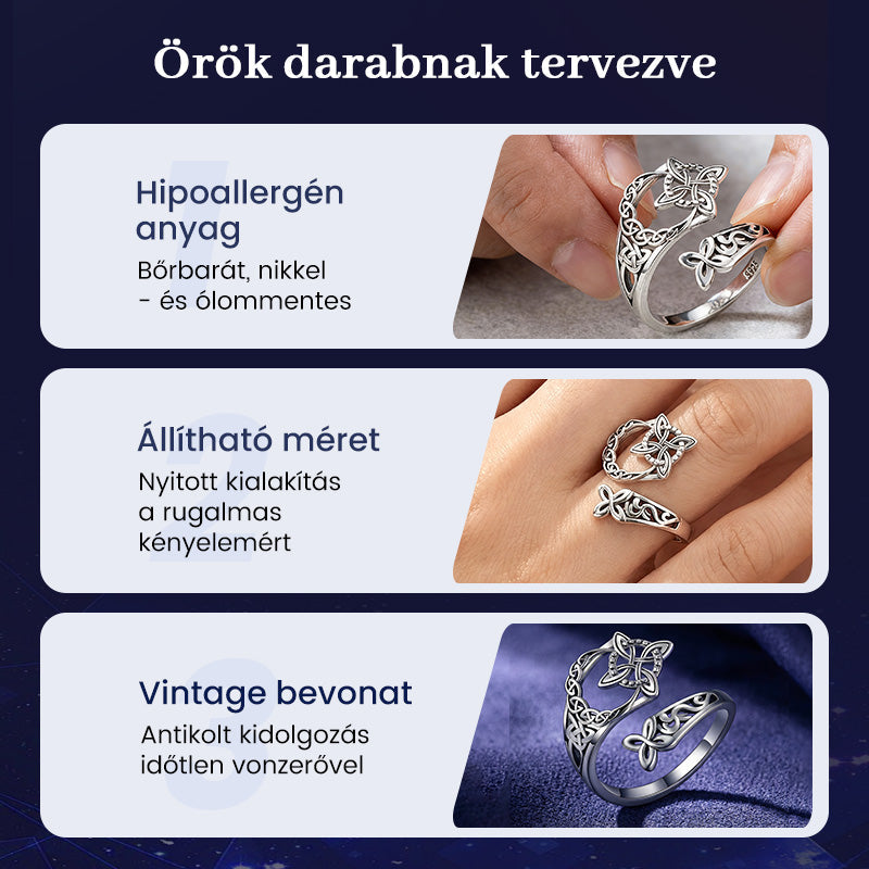 💍 Kelta boszorkánycsomó állítható gyűrű – végtelenség, erő és stílus az ujjadon! ✨ Platás utánvéttel!