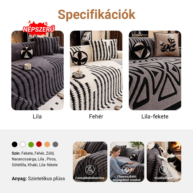 🛋️ Puha, csúszásgátló bársony kanapetakaró – nem csúszkál, nem gyűrődik, kényelmes és elegáns! ✨ Platás utánvéttel!