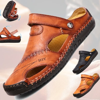 🔥 Nagy méretű puha bőr férfi légáteresztő kültéri szandál – egész napos kényelem, nem izzad, nem nyom, nem dörzsöl! 👞☀️ Utánvéttel!