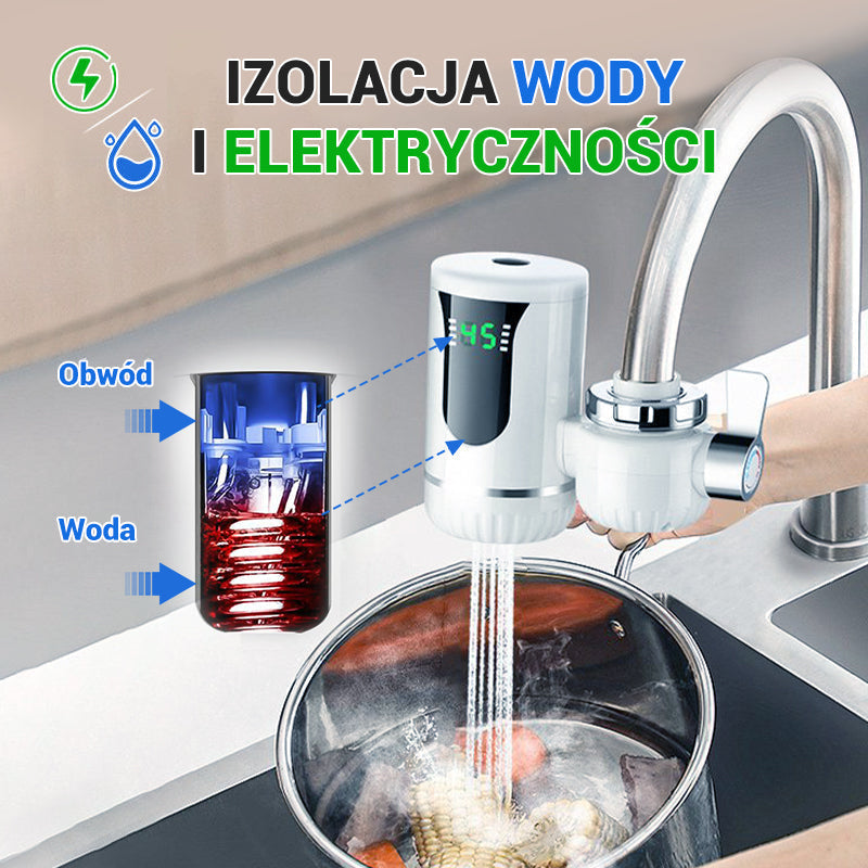 Azonnali, tartály nélküli elektromos melegvíz-készítő csap