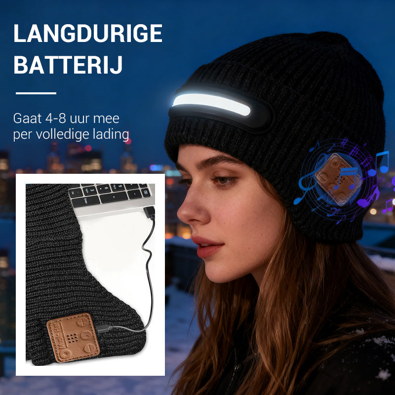 Tölthető Bluetooth-es Világító Sapka