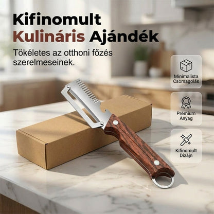🔪 2 az 1-ben gyümölcshámozó + bornyitó – praktikus segítő a konyhában és a pulton! 🍷🍎 Platás utánvéttel!