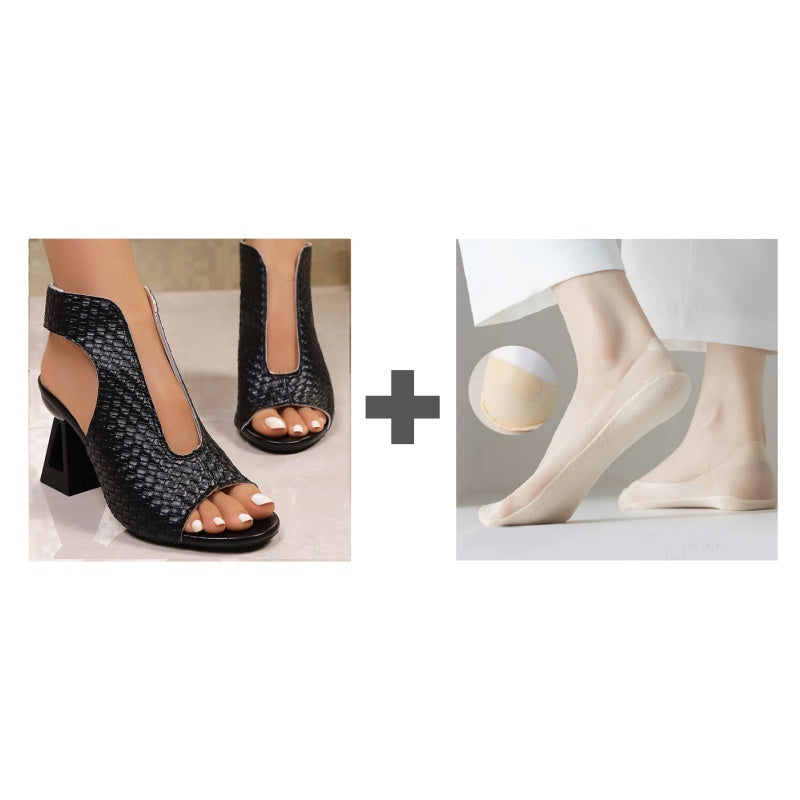 ✨ Kényelmes és stabil magas sarkú cipők | Elegáns, nyitott orrú női szandálok nyári partikra 👡💕