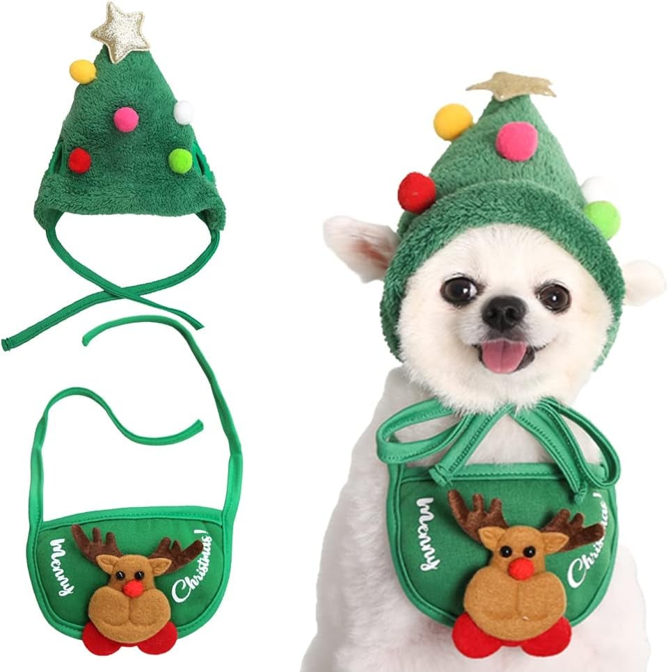🎄Aranyos karácsonyfa sapka pomponokkal