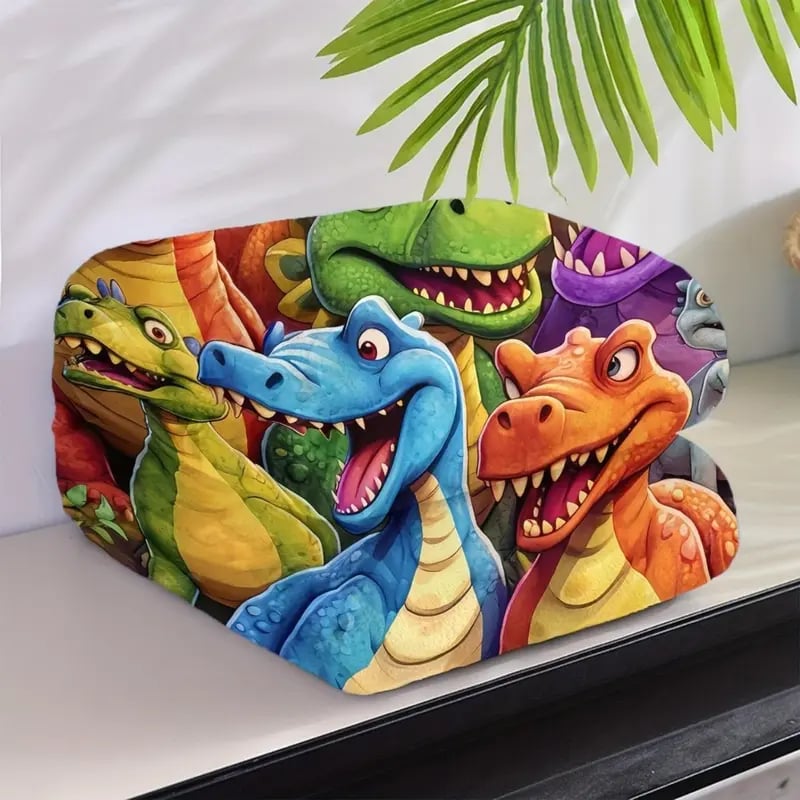 🎄Karácsonyi akció - 49% kedvezmény🎅Puha, vidám takaró aranyos mosolygó dinoszauruszokkal, HD digitális nyomtatás, flanel